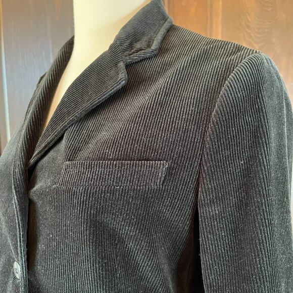 Ralph Lauren Blue Label Women's 10 Black Corduroy Blazer 3 Button Vintage Cotton - Picture 6 of 11